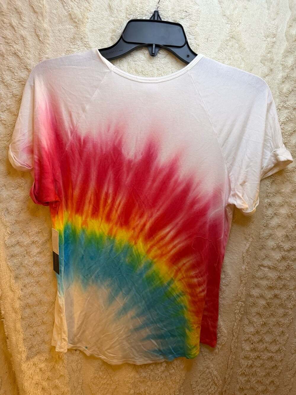 No Boundaries Juniors Rainbow Tie Dye V-Neck T-Shirt Size XL 15-17